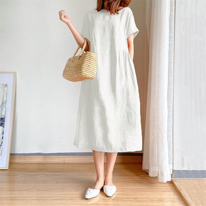 Jade Maxi Dress | Linen Cotton, Japanese Style, Elegant Design - Hartwella