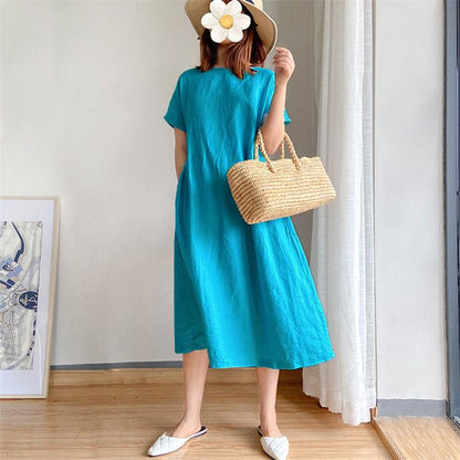 Jade Maxi Dress | Linen Cotton, Japanese Style, Elegant Design - Hartwella