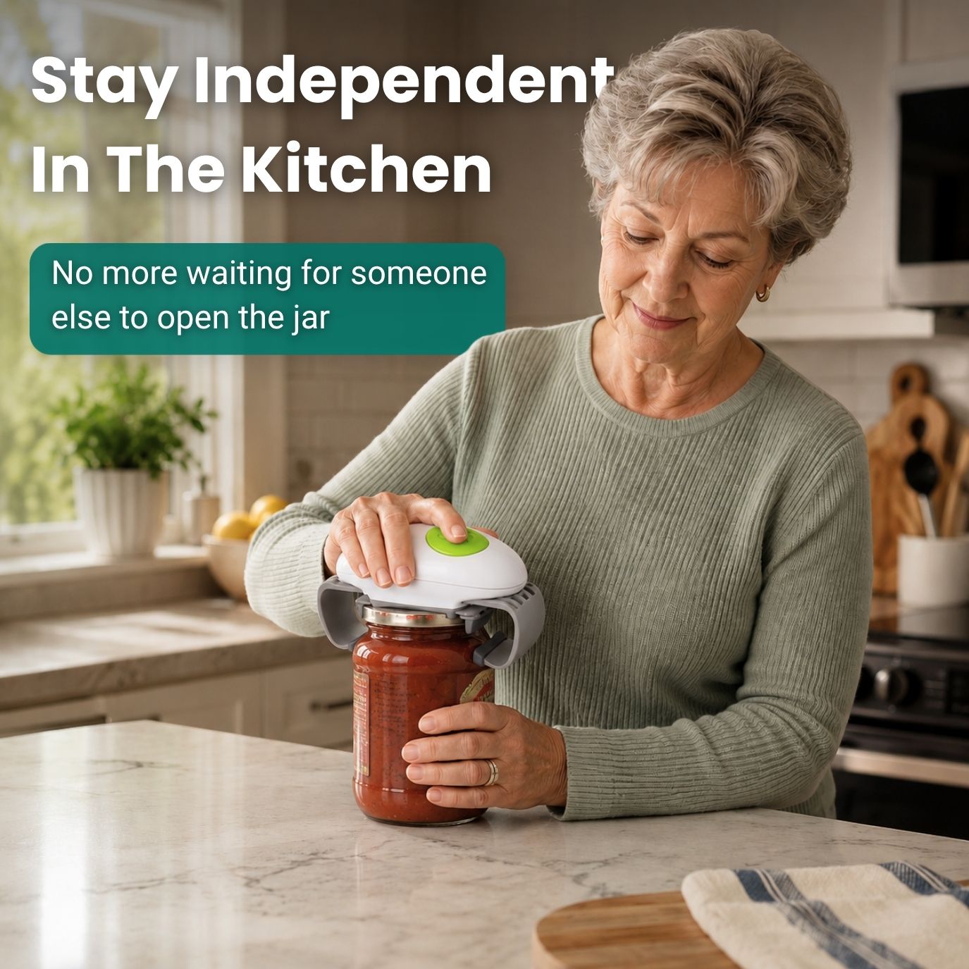 Jivo Electric Jar Opener | Automatic, One-Button Operation for Seniors and Arthritis - Hartwella