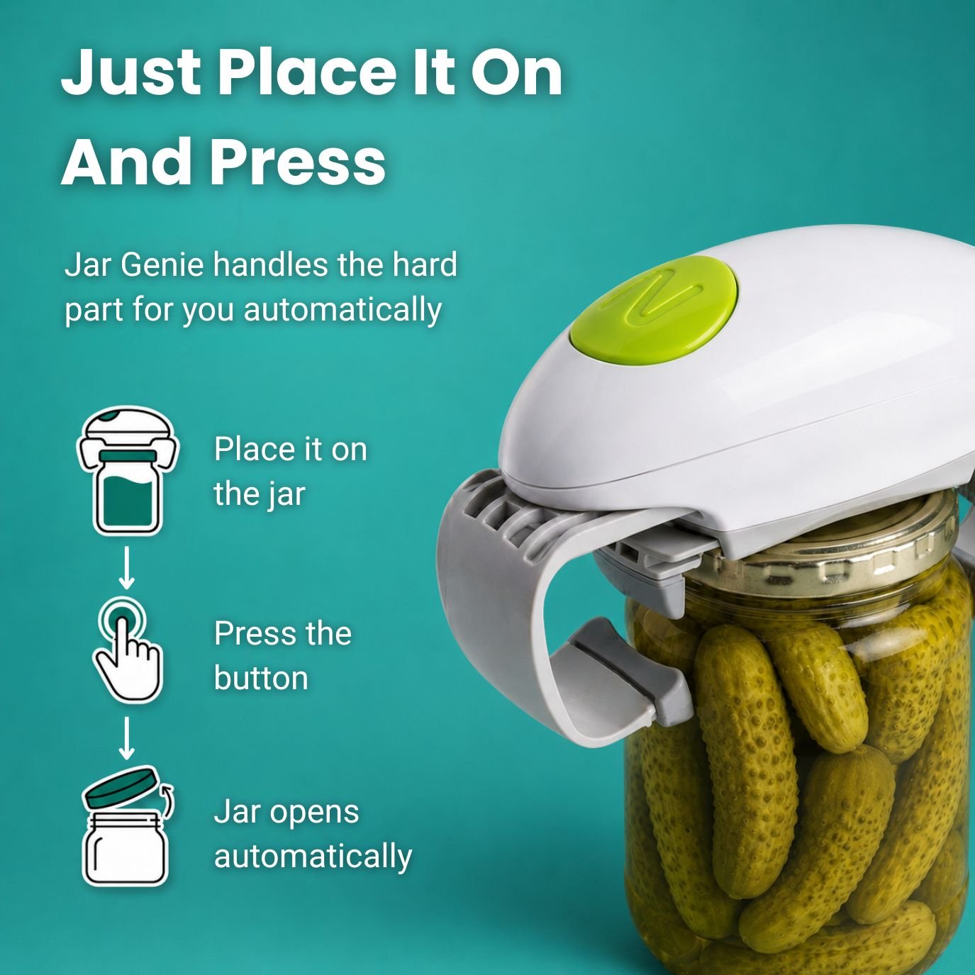 Jivo Electric Jar Opener | Automatic, One-Button Operation for Seniors and Arthritis - Hartwella