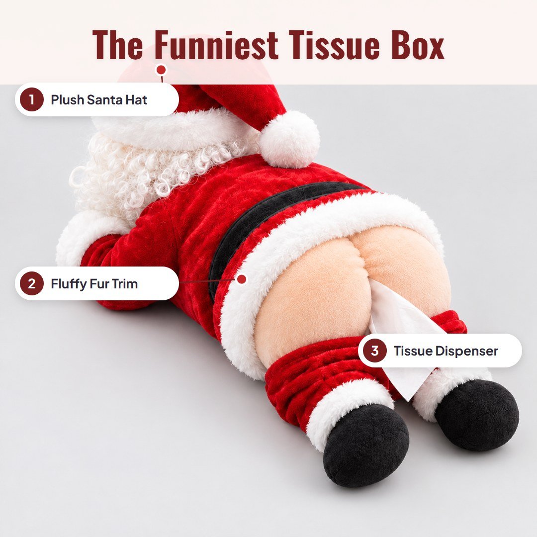 Jollix™ Santa Butt Tissue Box Cover - Hartwella