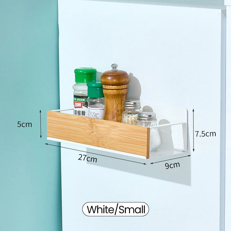 Kira Magnetic Shelf Organizer | Carbon Steel and Pear Wood - Hartwella