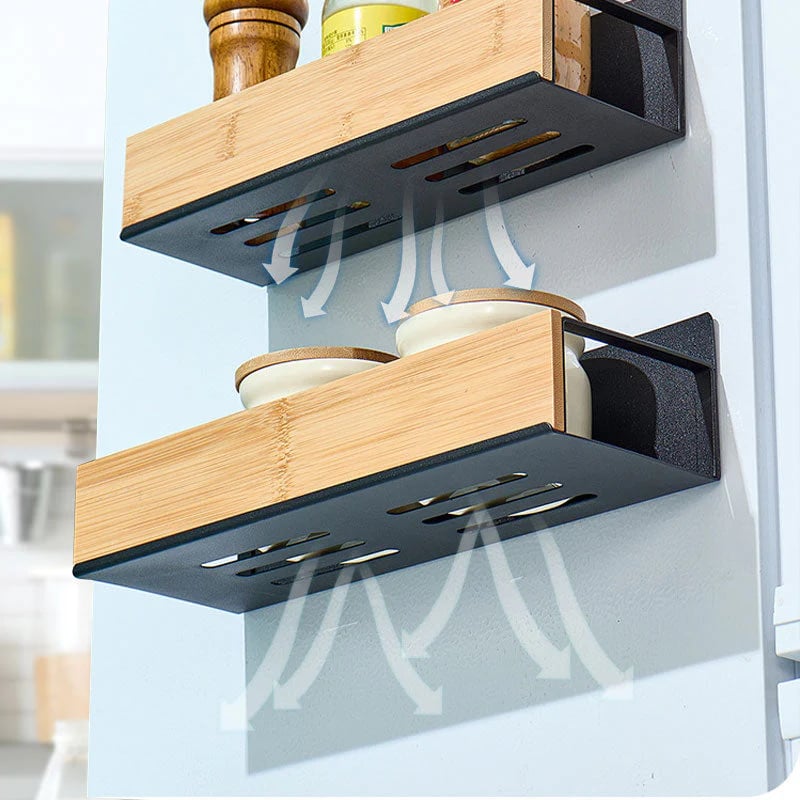 Kira Magnetic Shelf Organizer | Carbon Steel and Pear Wood - Hartwella