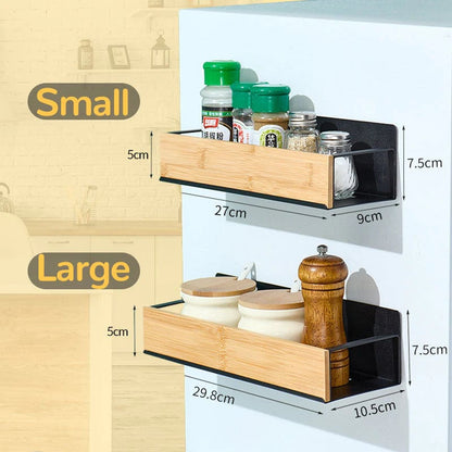 Kira Magnetic Shelf Organizer | Carbon Steel and Pear Wood - Hartwella