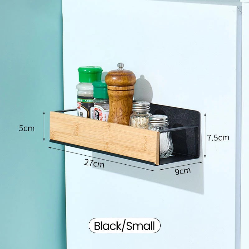 Kira Magnetic Shelf Organizer | Carbon Steel and Pear Wood - Hartwella