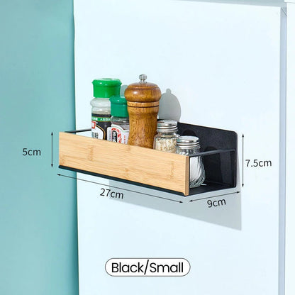 Kira Magnetic Shelf Organizer | Carbon Steel and Pear Wood - Hartwella