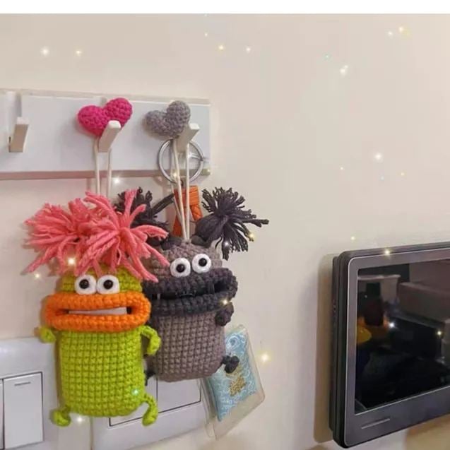 Kraft Key Bag | Handmade Crochet Design - Hartwella