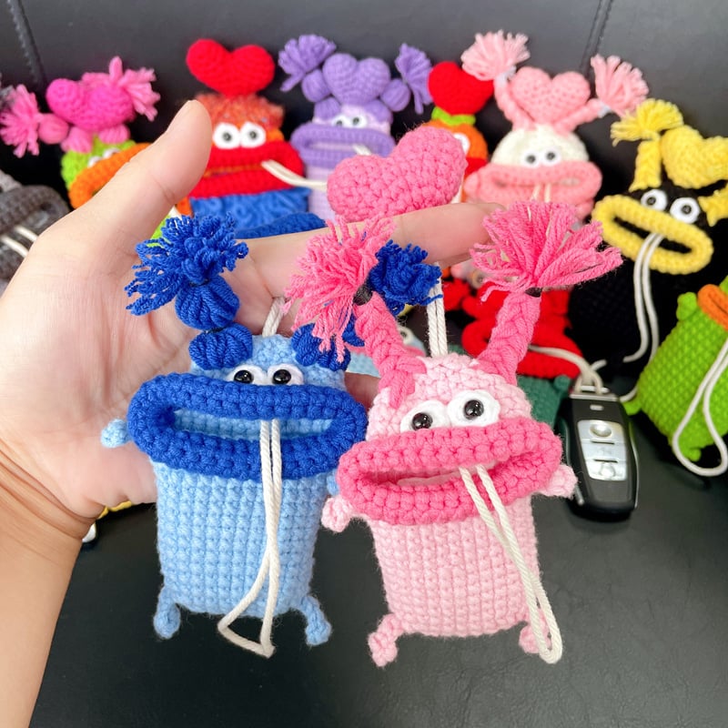Kraft Key Bag | Handmade Crochet Design - Hartwella