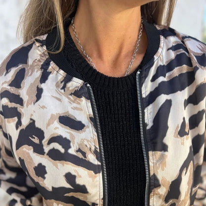 Lara Bomber Jacket Women | Bold Zebra Print, Lightweight Comfort - Hartwella