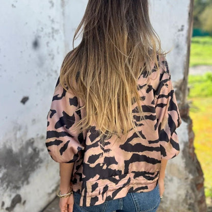 Lara Bomber Jacket Women | Bold Zebra Print, Lightweight Comfort - Hartwella