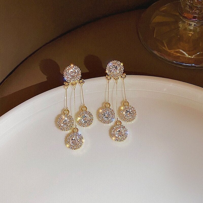 Lara Petal Earrings | Hypoallergenic Gold Plated, Zirconia Sparkle for Women - Hartwella