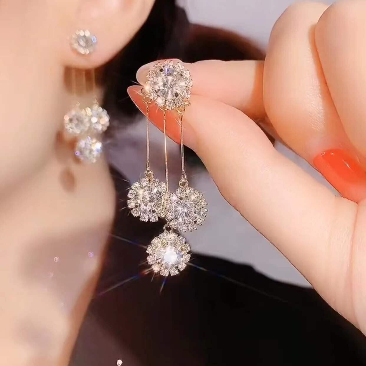Lara Petal Earrings | Hypoallergenic Gold Plated, Zirconia Sparkle for Women - Hartwella