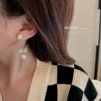 Lara Petal Earrings | Hypoallergenic Gold Plated, Zirconia Sparkle for Women - Hartwella