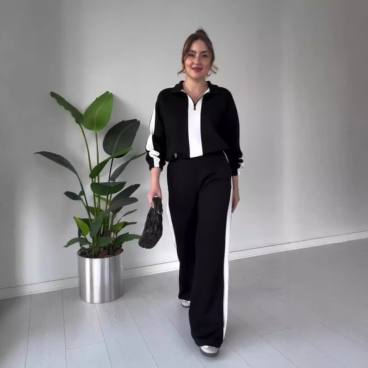 Lara Zipper Lapel Set | Chic Color Block Design - Hartwella