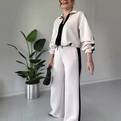 Lara Zipper Lapel Set | Chic Color Block Design - Hartwella