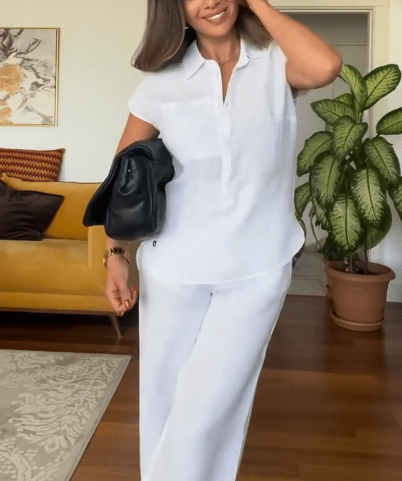 Lina Summer Suit | Linen Blend, Effortless Style - Hartwella