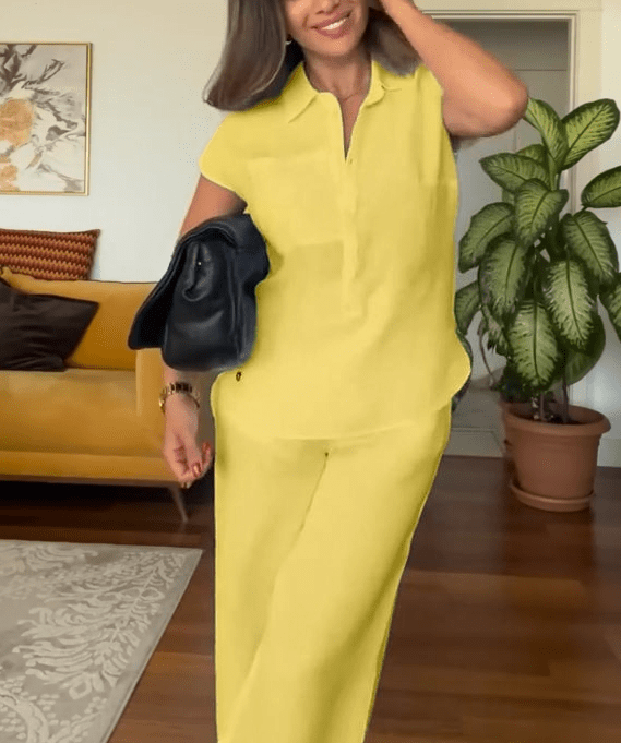 Lina Summer Suit | Linen Blend, Effortless Style - Hartwella