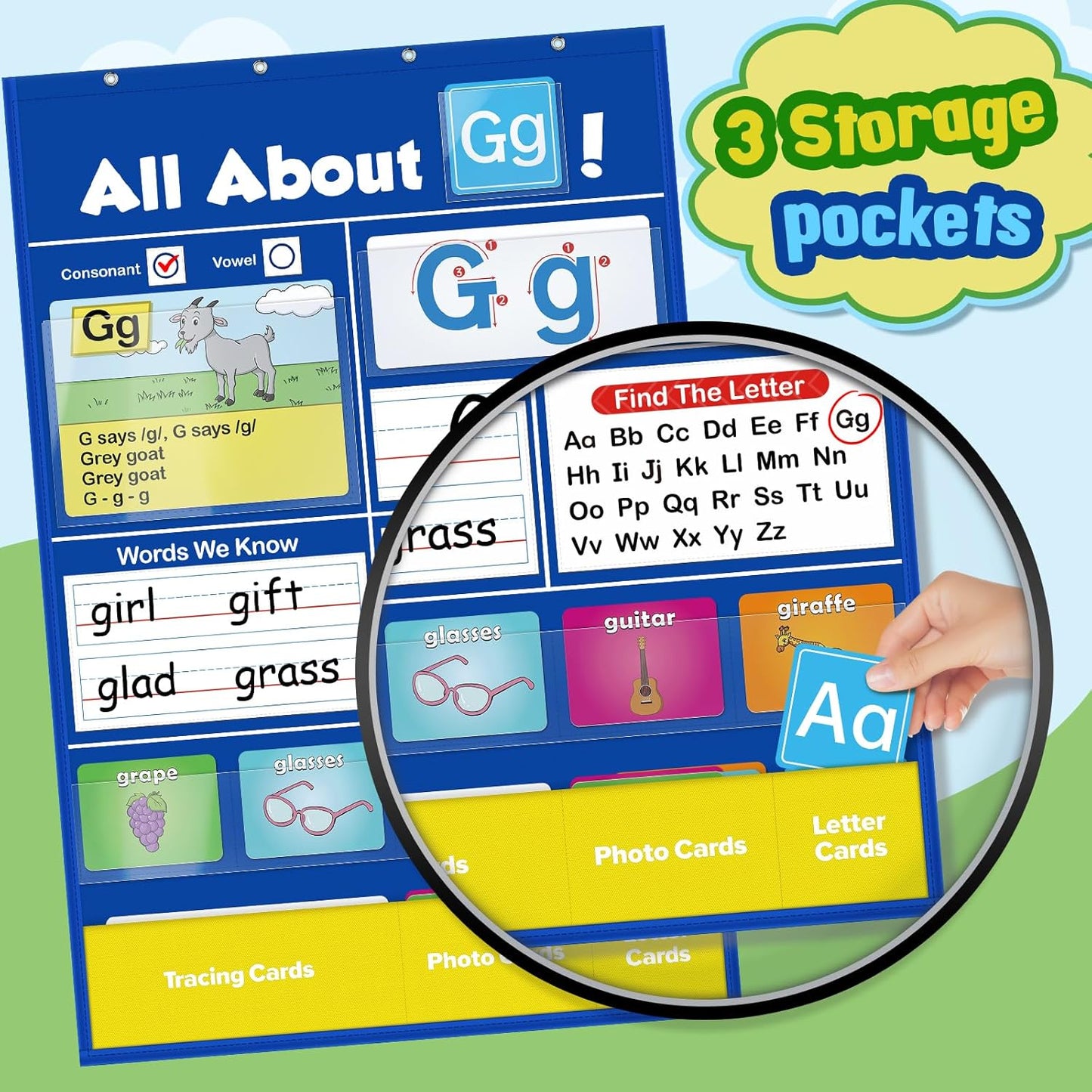 LingoFun Alphabet Chart | Interactive Learning Tool with Tracing Cards - Hartwella