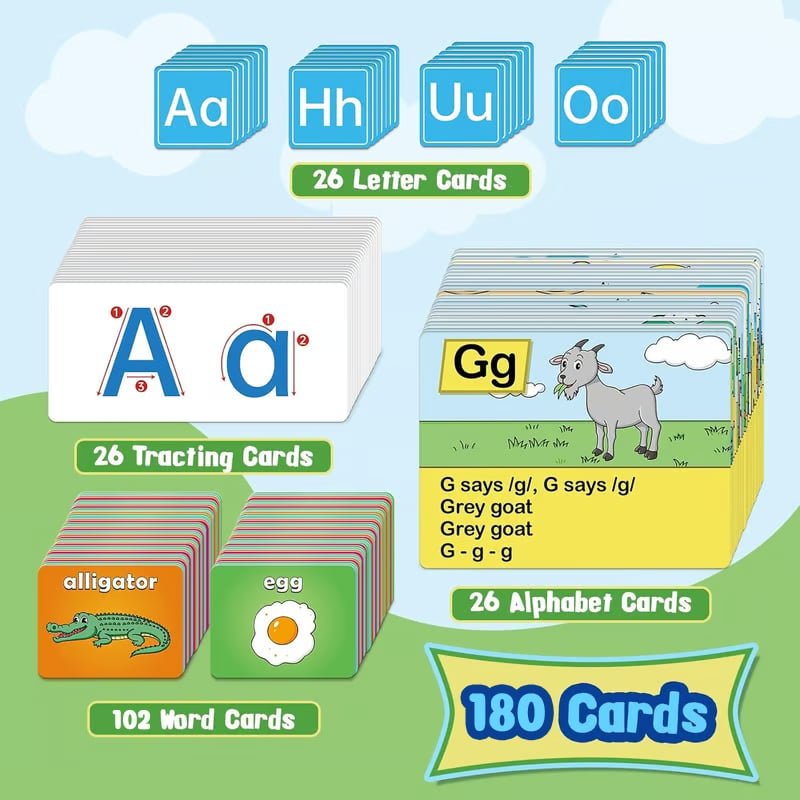 LingoFun Alphabet Chart | Interactive Learning Tool with Tracing Cards - Hartwella
