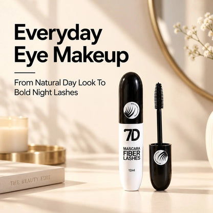 Liora 7D Silk Fiber Mascara | Black Lengthening, Smudge-Resistant - Hartwella