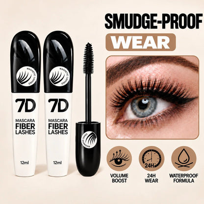 Liora 7D Silk Fiber Mascara | Black Lengthening, Smudge-Resistant - Hartwella