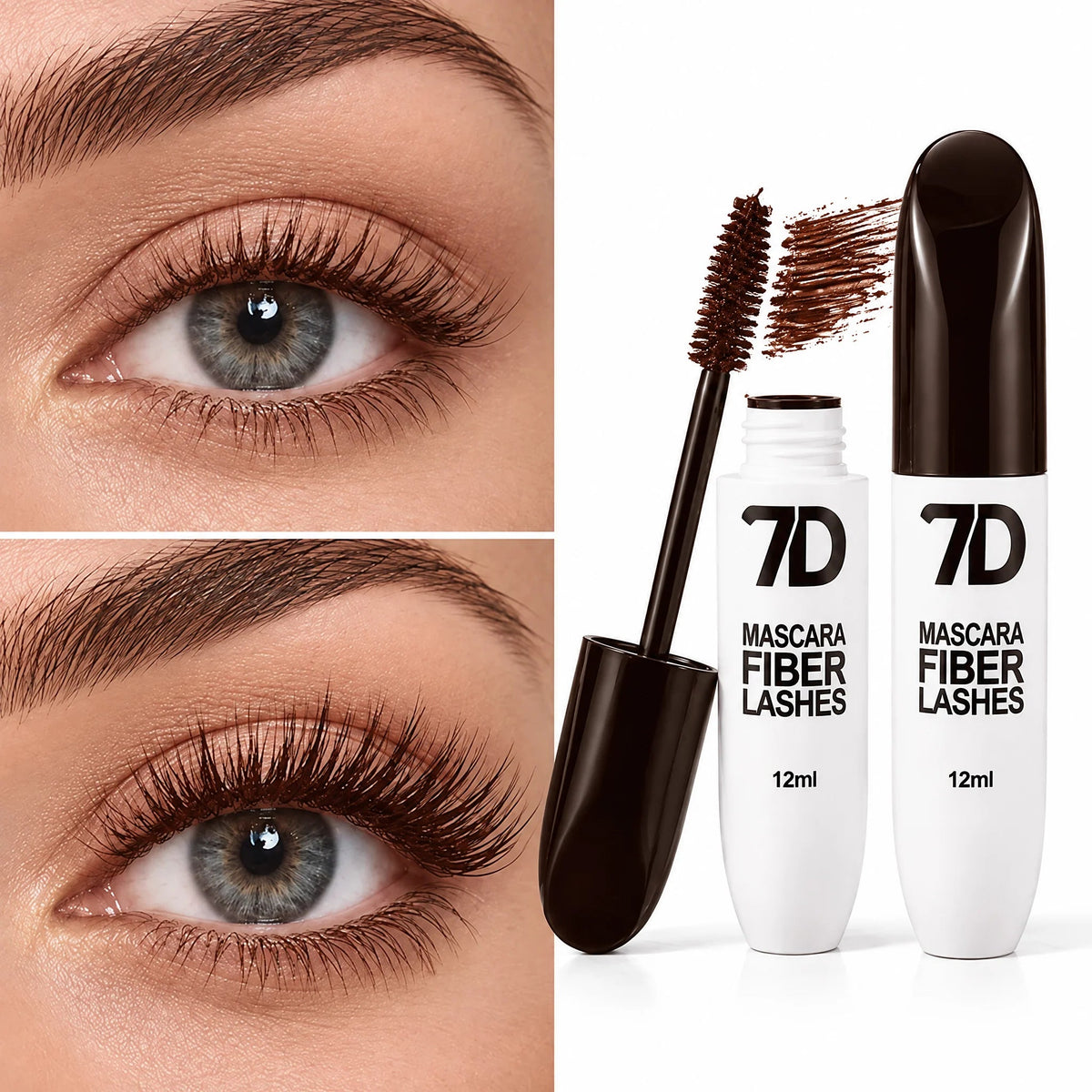 Liora 7D Silk Fiber Mascara | Black Lengthening, Smudge-Resistant - Hartwella