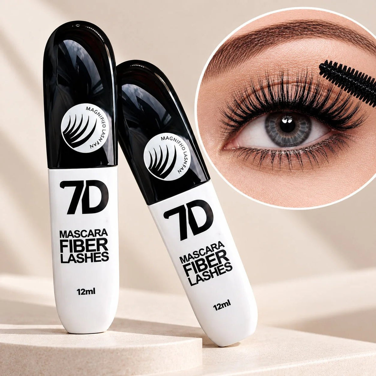 Liora 7D Silk Fiber Mascara | Black Lengthening, Smudge-Resistant - Hartwella