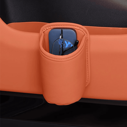 Liora Car Cup Holder | PU Leather, Wide-Mouth Opening, Phone Storage - Hartwella
