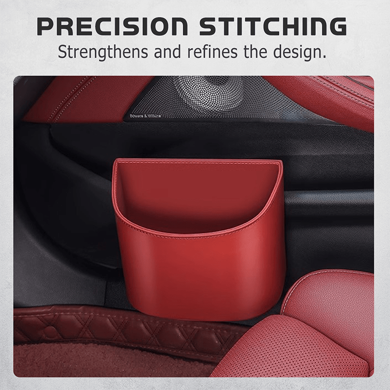 Liora Car Cup Holder | PU Leather, Wide-Mouth Opening, Phone Storage - Hartwella