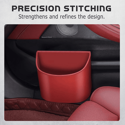 Liora Car Cup Holder | PU Leather, Wide-Mouth Opening, Phone Storage - Hartwella