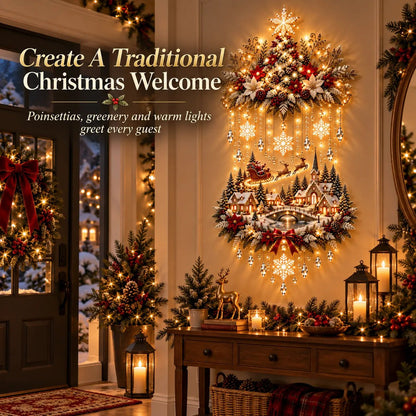 Liora Christmas Wall Art | Illuminated Wall Hanging Tree with Warm LED Lights - Hartwella