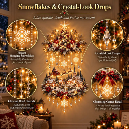 Liora Christmas Wall Art | Illuminated Wall Hanging Tree with Warm LED Lights - Hartwella