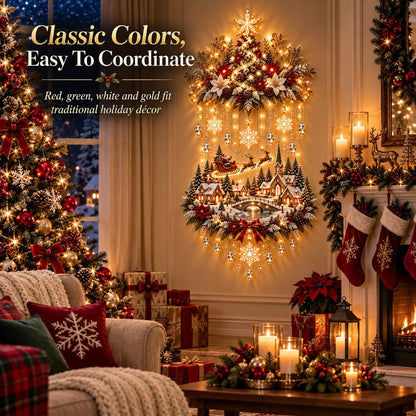 Liora Christmas Wall Art | Illuminated Wall Hanging Tree with Warm LED Lights - Hartwella