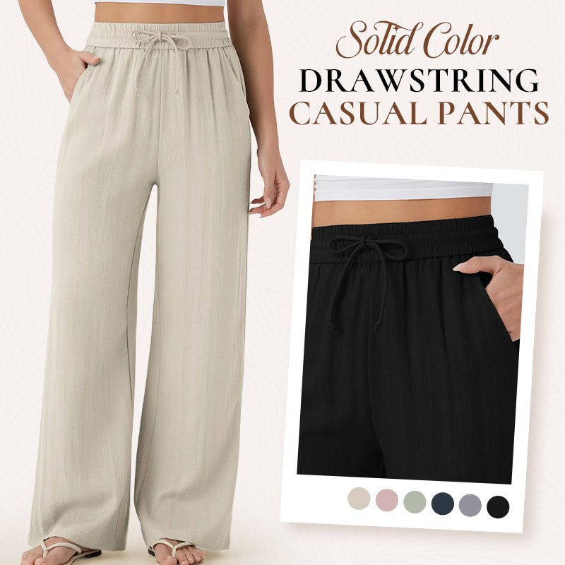 Lira Casual Pants | Lightweight Breathable, Elastic Drawstring for Women - Hartwella
