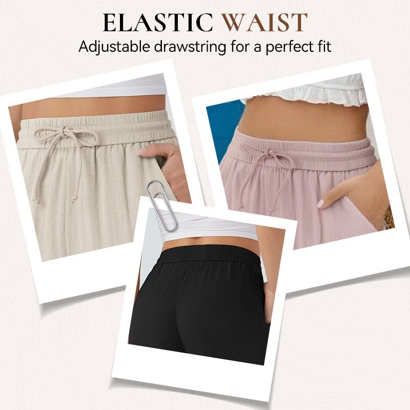 Lira Casual Pants | Lightweight Breathable, Elastic Drawstring for Women - Hartwella