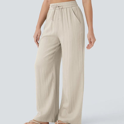 Lira Casual Pants | Lightweight Breathable, Elastic Drawstring for Women - Hartwella