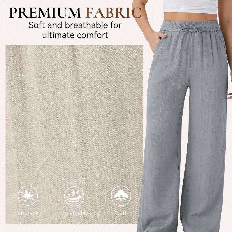 Lira Casual Pants | Lightweight Breathable, Elastic Drawstring for Women - Hartwella