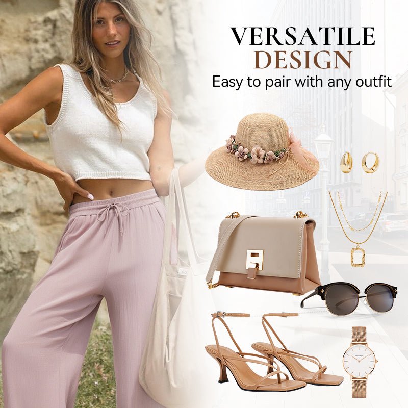 Lira Casual Pants | Lightweight Breathable, Elastic Drawstring for Women - Hartwella