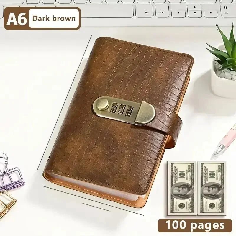 Luma Money Saving Binder | Secure PU Leather, 3-Digit Lock - Hartwella