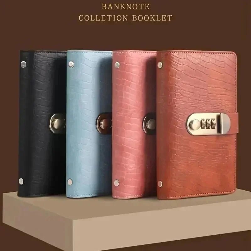 Luma Money Saving Binder | Secure PU Leather, 3-Digit Lock - Hartwella