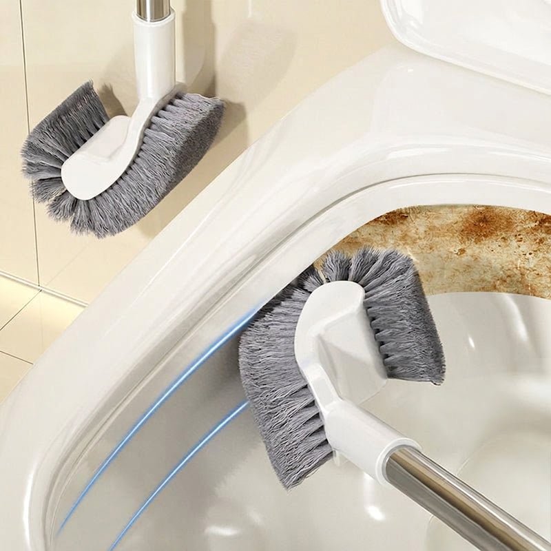 Luma Toilet Brush | Curved Head, Stainless Steel Handle - Hartwella