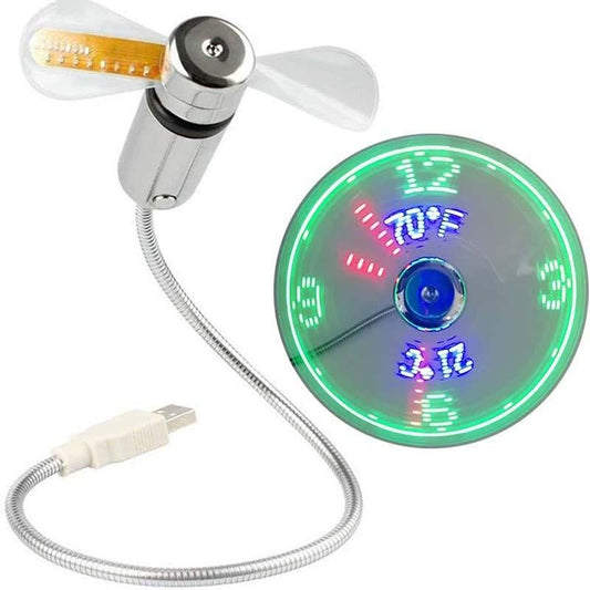 LumiFan USB Clock Fan | LED Temperature Display - Hartwella