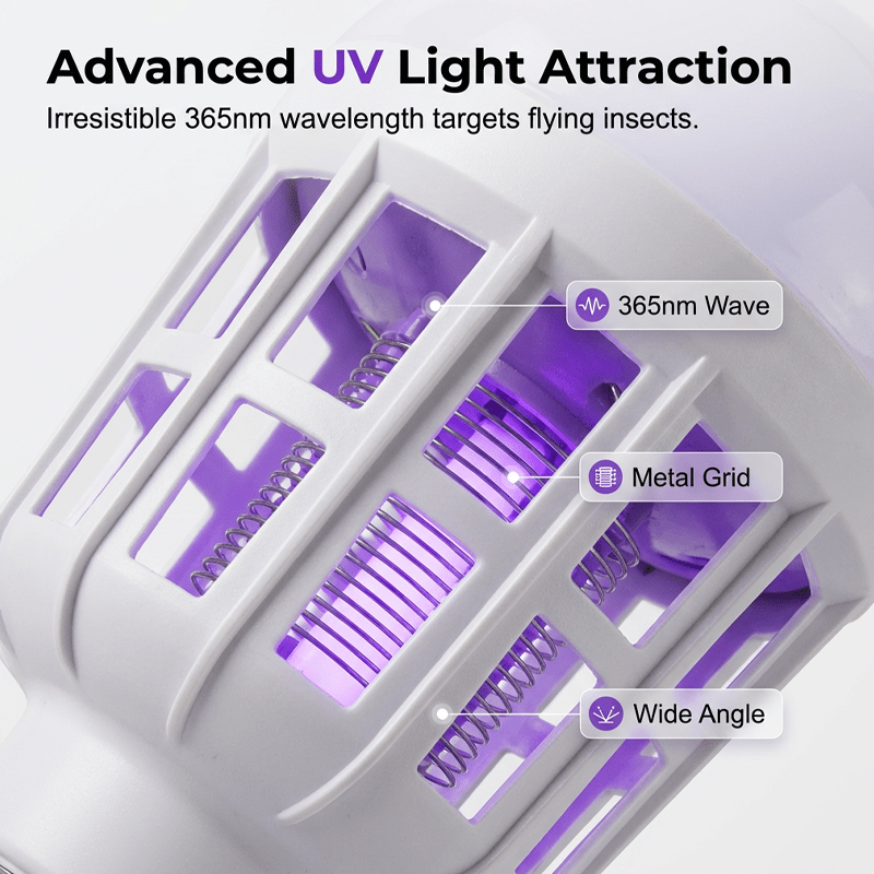 Lumo Bug Zapper Lamp | 2 - in - 1 LED, Silent Operation, Indoor/Outdoor Use - Hartwella