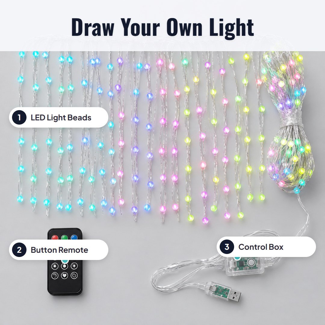 Lumora™ Waterproof LED Curtain String Lights - Hartwella