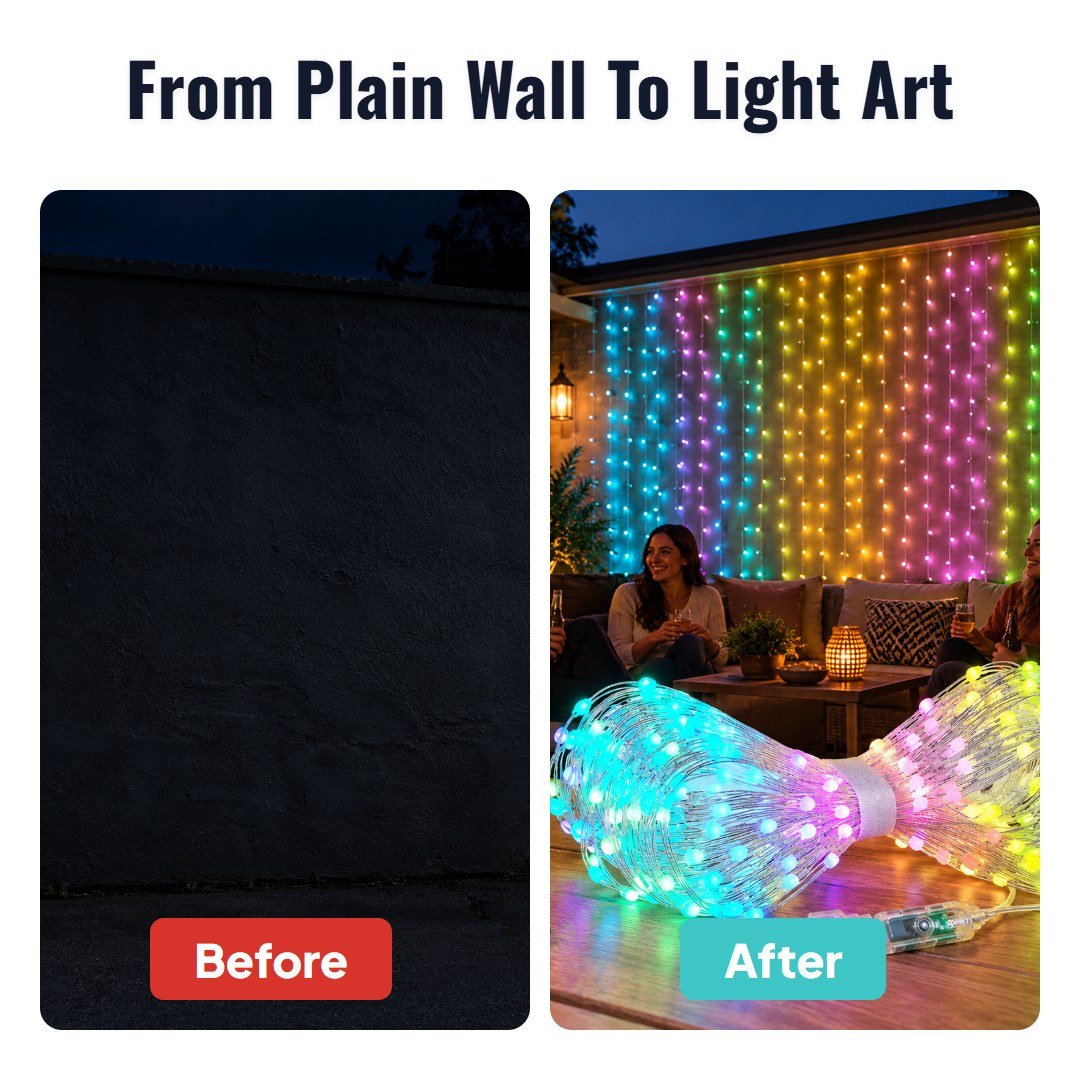 Lumora™ Waterproof LED Curtain String Lights - Hartwella