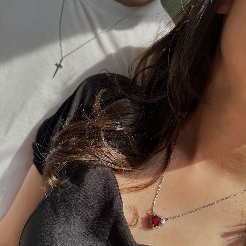 Luna Heart Necklace Set | Dagger Design, Stainless Steel - Hartwella