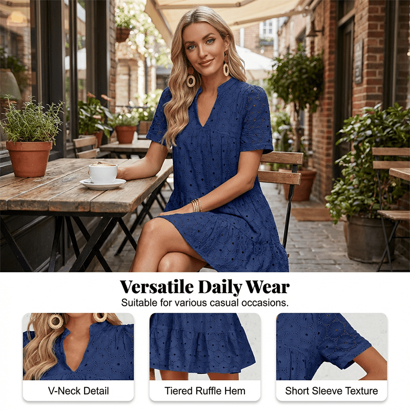Luna Lace Dress | Lightweight, Eyelet Detailing - Hartwella