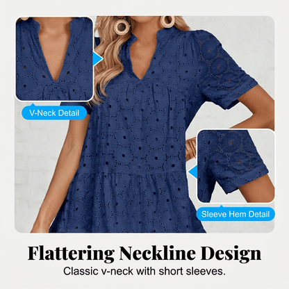Luna Lace Dress | Lightweight, Eyelet Detailing - Hartwella