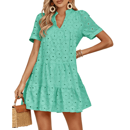 Luna Lace Dress | Lightweight, Eyelet Detailing - Hartwella