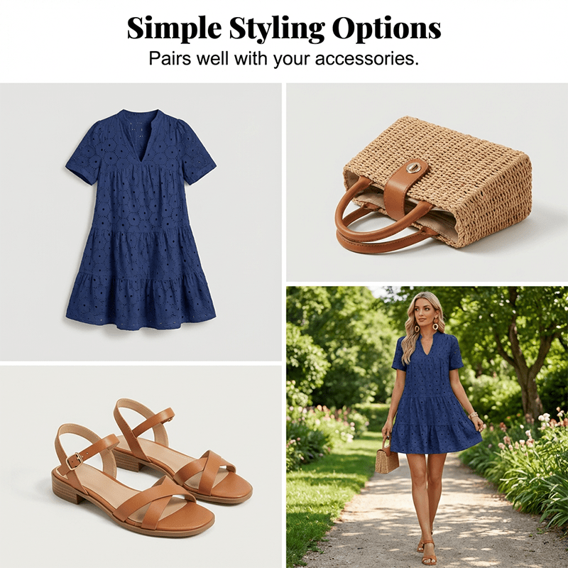 Luna Lace Dress | Lightweight, Eyelet Detailing - Hartwella